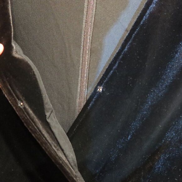 BROOKS BROTHERS velvet dress wrap black long sleeve flare 2 whimsigoth holiday - Picture 5 of 13